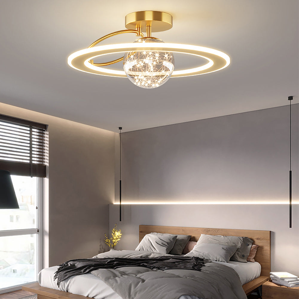 Luxury Golden Starry Glass Ceiling Lamp