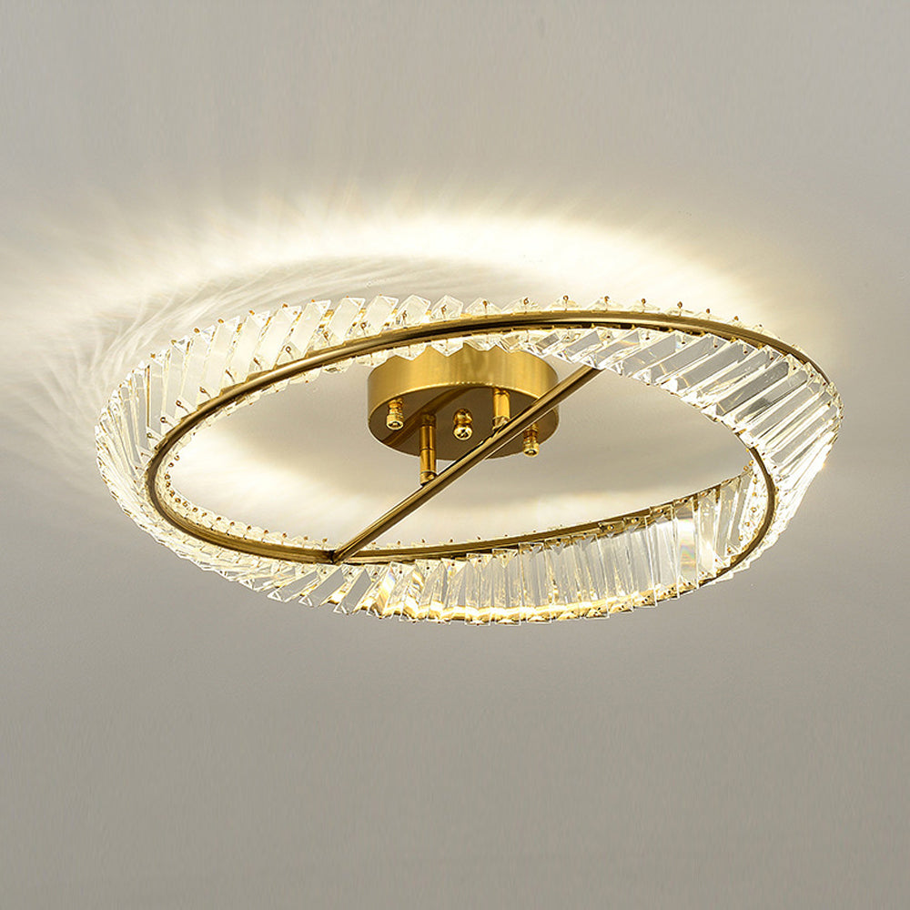 Modern Round Crystal Ceiling Lamp For Master Bedroom