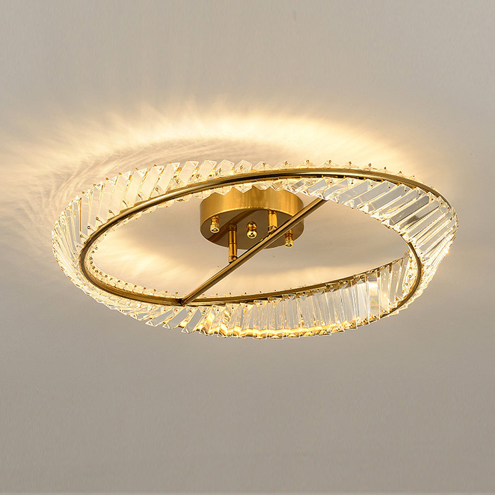 Modern Round Crystal Ceiling Lamp For Master Bedroom