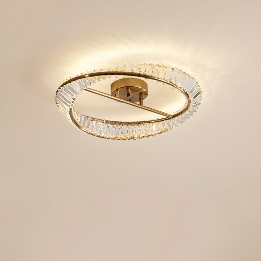 Modern Round Crystal Ceiling Lamp For Master Bedroom