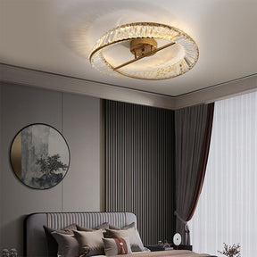 Modern Round Crystal Ceiling Lamp For Master Bedroom