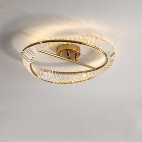 Modern Round Crystal Ceiling Lamp For Master Bedroom