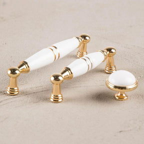 Polished Gold Ceramic Bow Handles