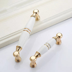 Polished Gold Ceramic Bow Handles