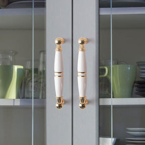 Polished Gold Ceramic Bow Handles