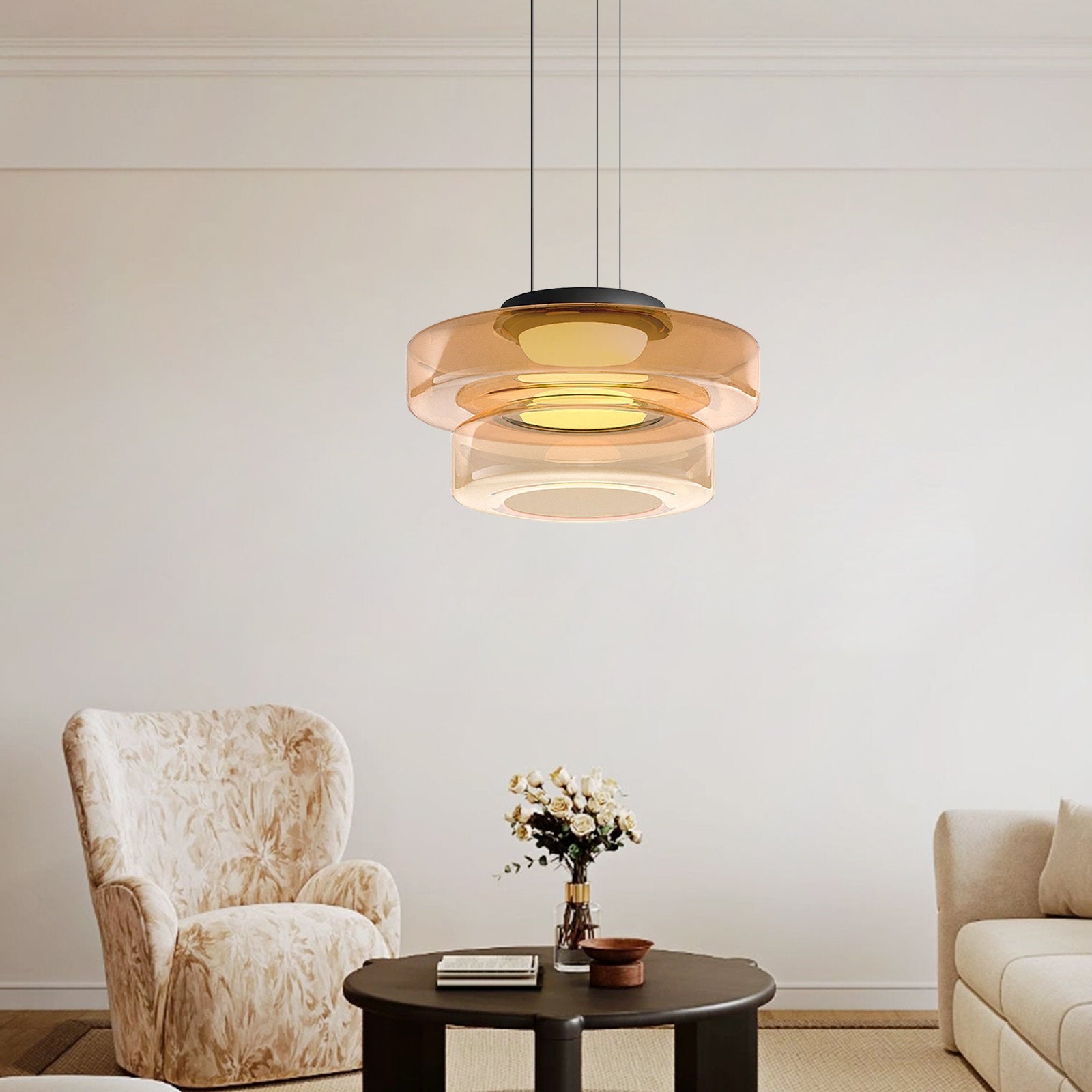 Modern Multi-Layer Glass Pendant Ceiling Light