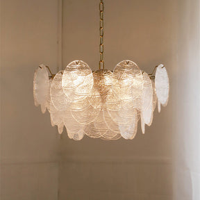 Glass Disc Chandelier Large Ice Glass Chandelier -Lampsmodern