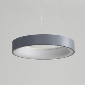 White LED Ribbed Hoop Ceiling Light -Lampsmodern