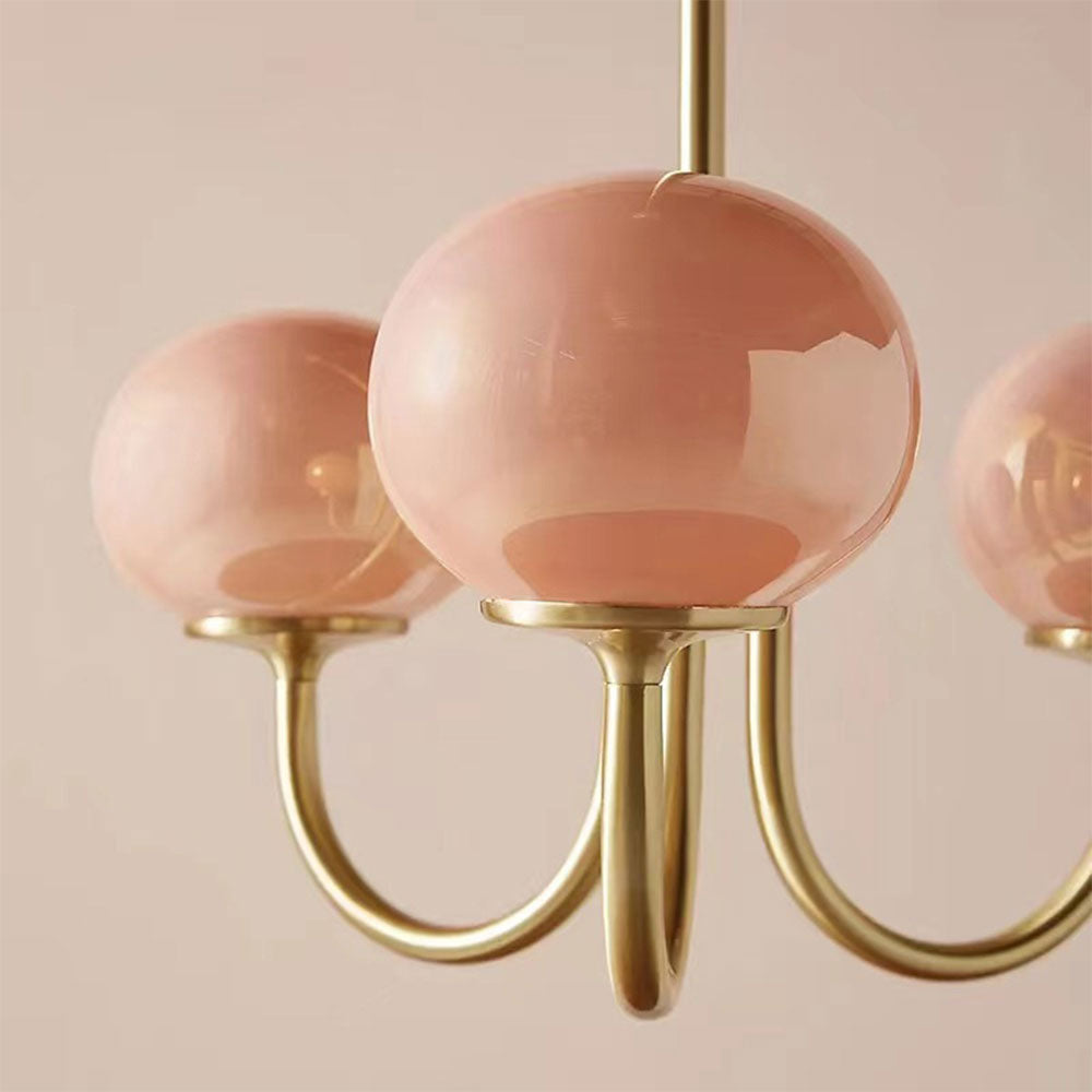 Bubble Pink Glass Marshmallow Chandelier -Homdiy