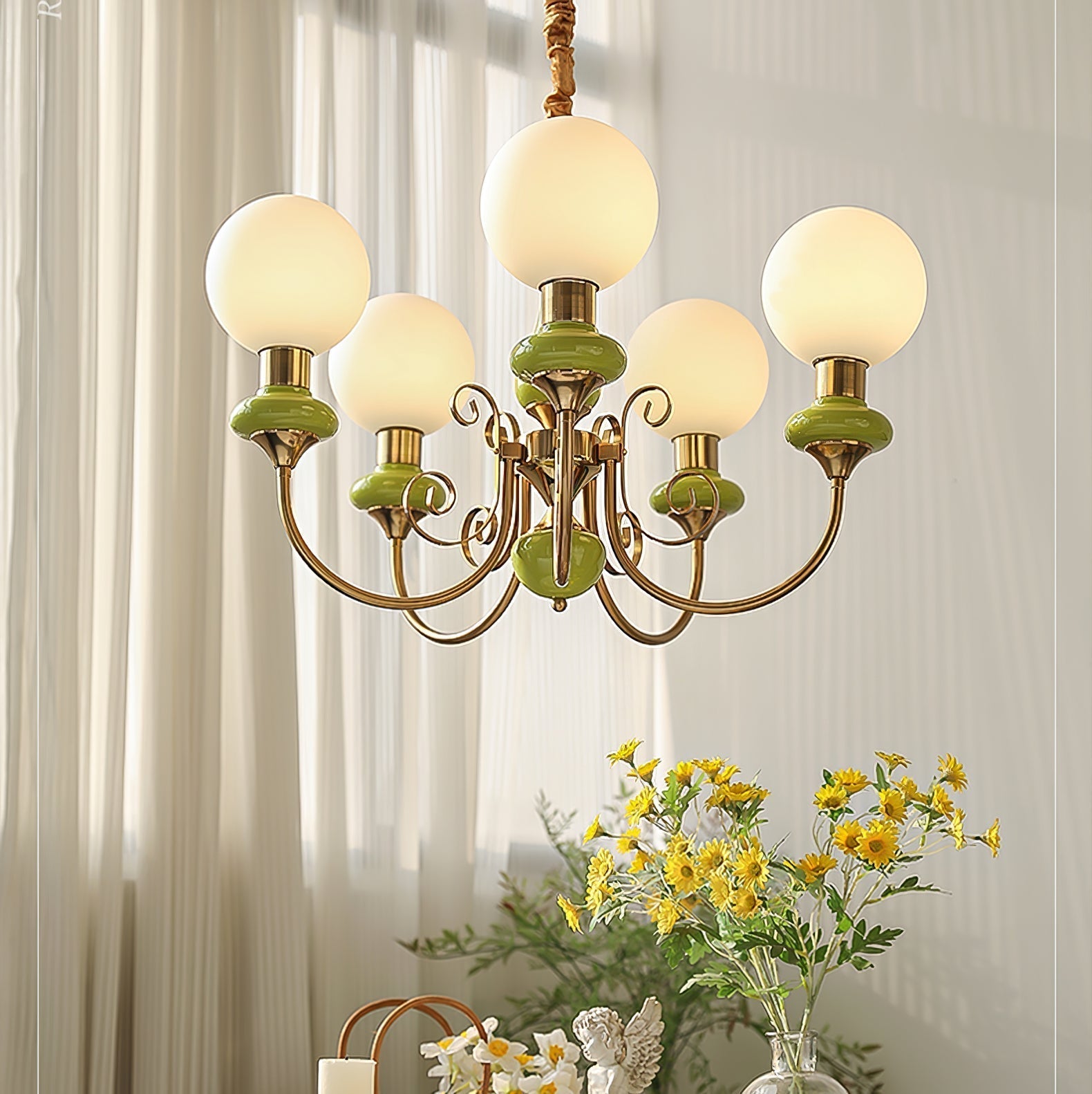 Modern Bubble Art Green Chandelier Light