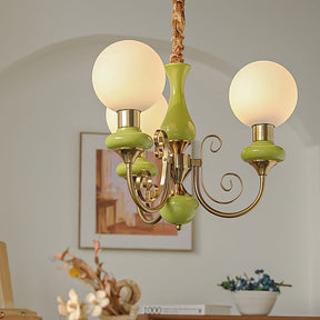 Modern Bubble Art Green Chandelier Light