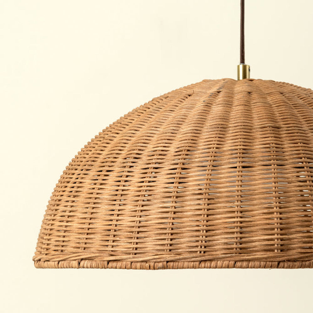 Simple Rattan Dome Pendant Light -Homdiy