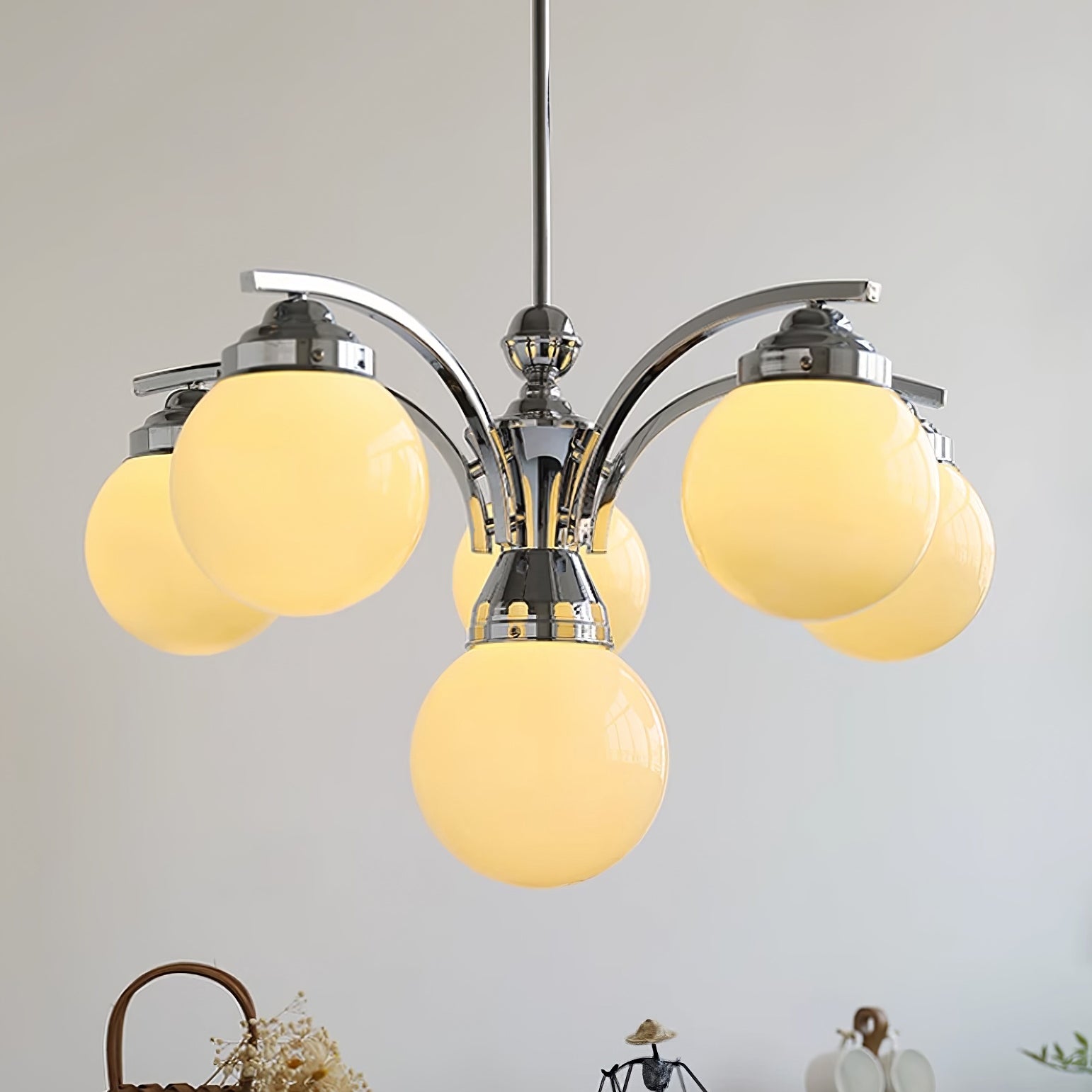 Retro Bubble Round Glass Glove Chandelier