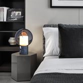 Smoke Grey Marble Glass Table Lamp