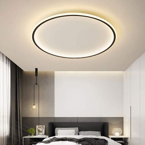 Goldenwarm Modern Round LED Ceiling Lights Semi-Flush Mount Low Ceiling ...
