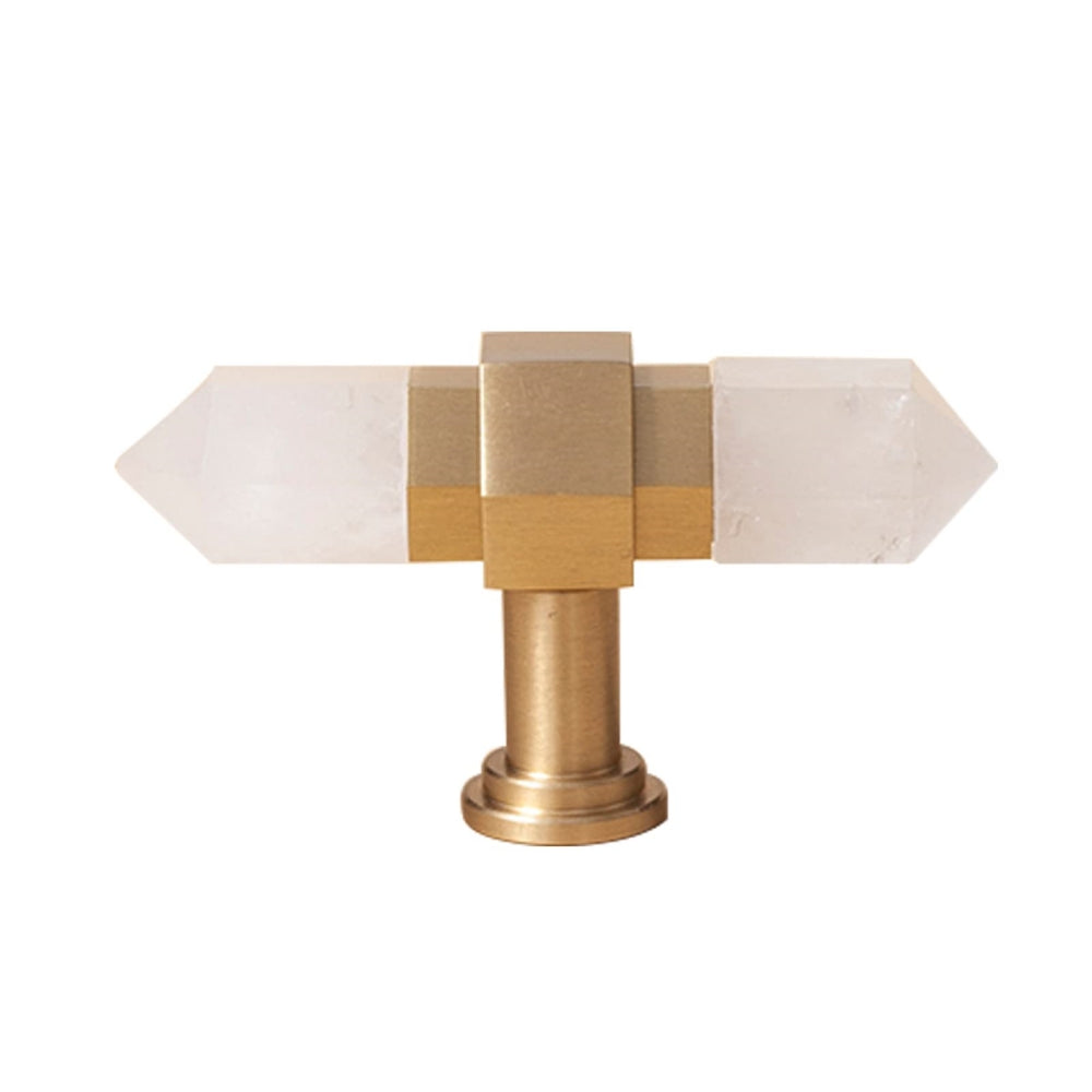 Crystal Cabinet Bar Handlers With Brass Base
