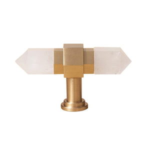 Crystal Cabinet Bar Handlers With Brass Base