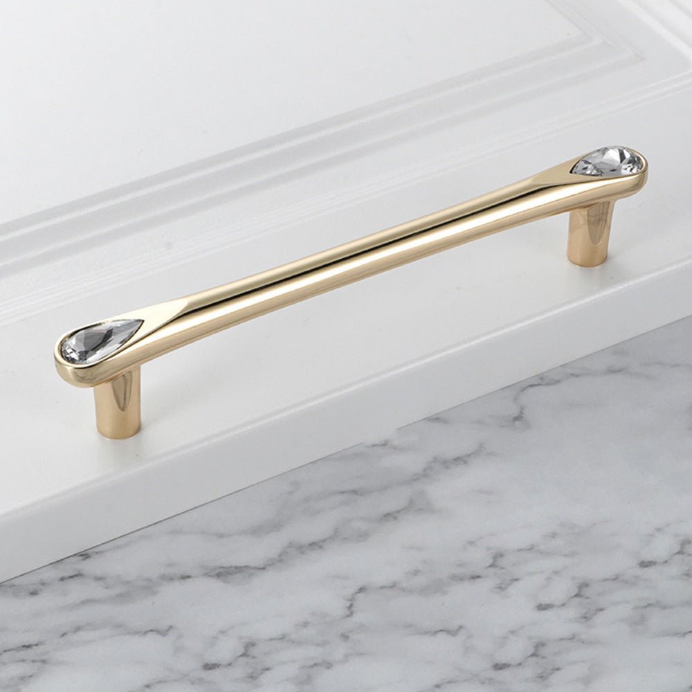 Gold Crystal Knobs Kitchen Cabinet Handles