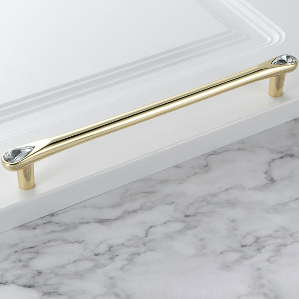 Gold Crystal Knobs Kitchen Cabinet Handles