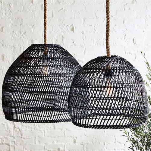 Handmade Hemp Rope Hanging Ceiling Lights Rattan Kitchen Pendant Light -Lampsmodern