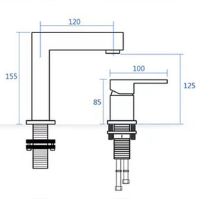 Simple 2 Holes Hot and Cold Basin Taps_Chrome