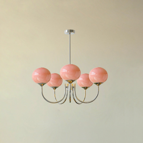 Bubble Pink Glass Marshmallow Chandelier -Homdiy