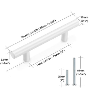 White Stainless Steel Bar Cabinet Handles