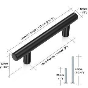 Black Stainless Steel Bar Handles