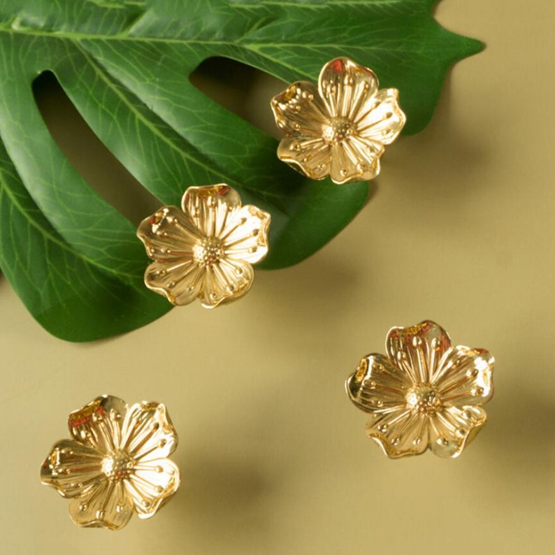 Gold Brass Sakura Cabinet Knobs