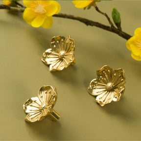 Gold Brass Sakura Cabinet Knobs