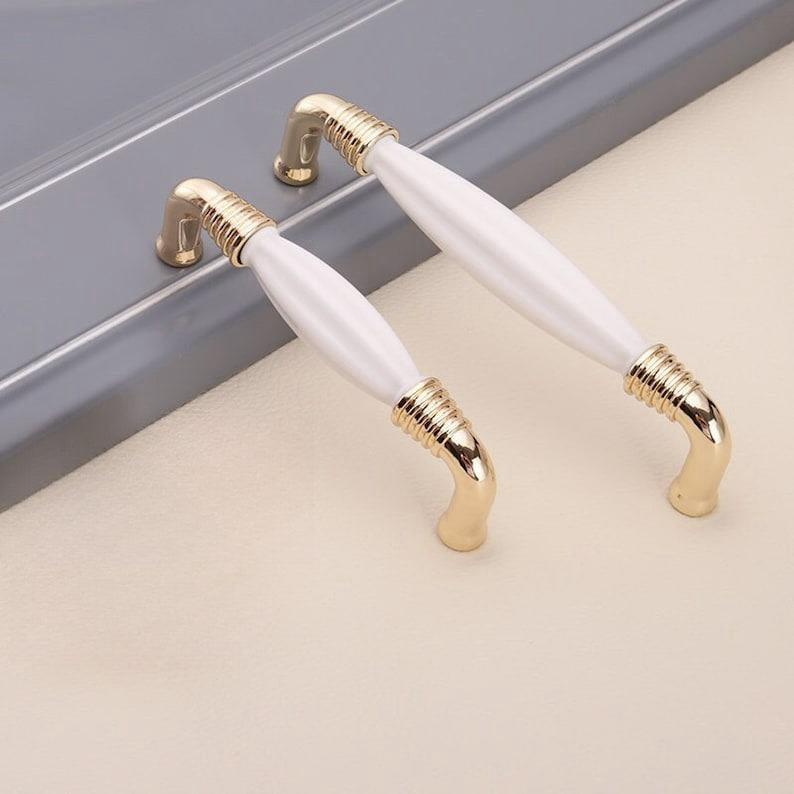 Polished Gold Ceramic Bow Handles