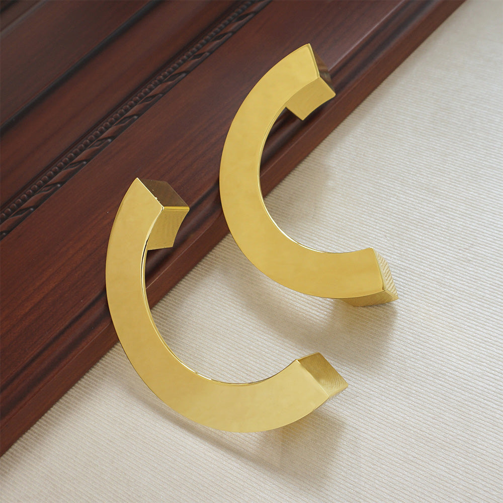 Semicircle Brass Solid Cabinet Handles