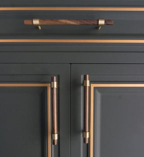 Wooden Cabinet Pulls With Brass Base