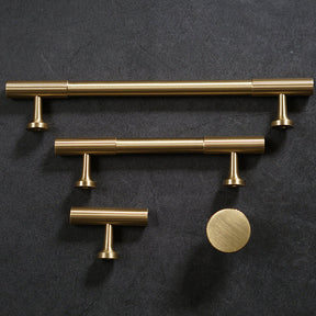 Linear Knurled Solid Brass Cabinet Handles