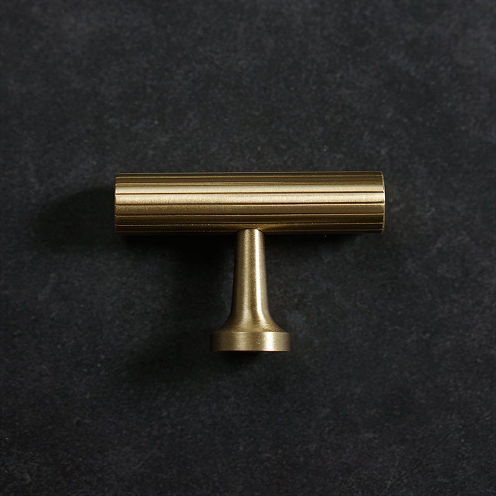 Linear Knurled Solid Brass Cabinet Handles