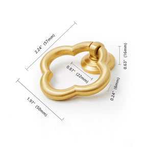 Flower Brass Gold Cabinet Knobs