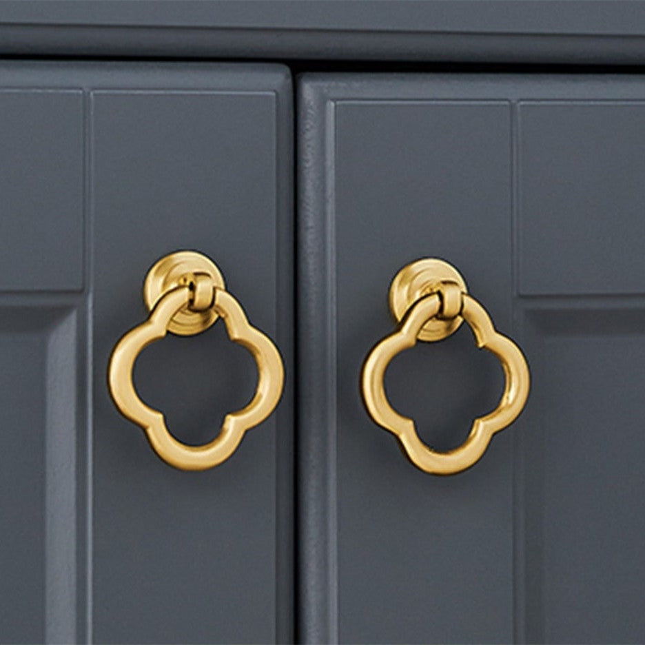 Flower Brass Gold Cabinet Knobs