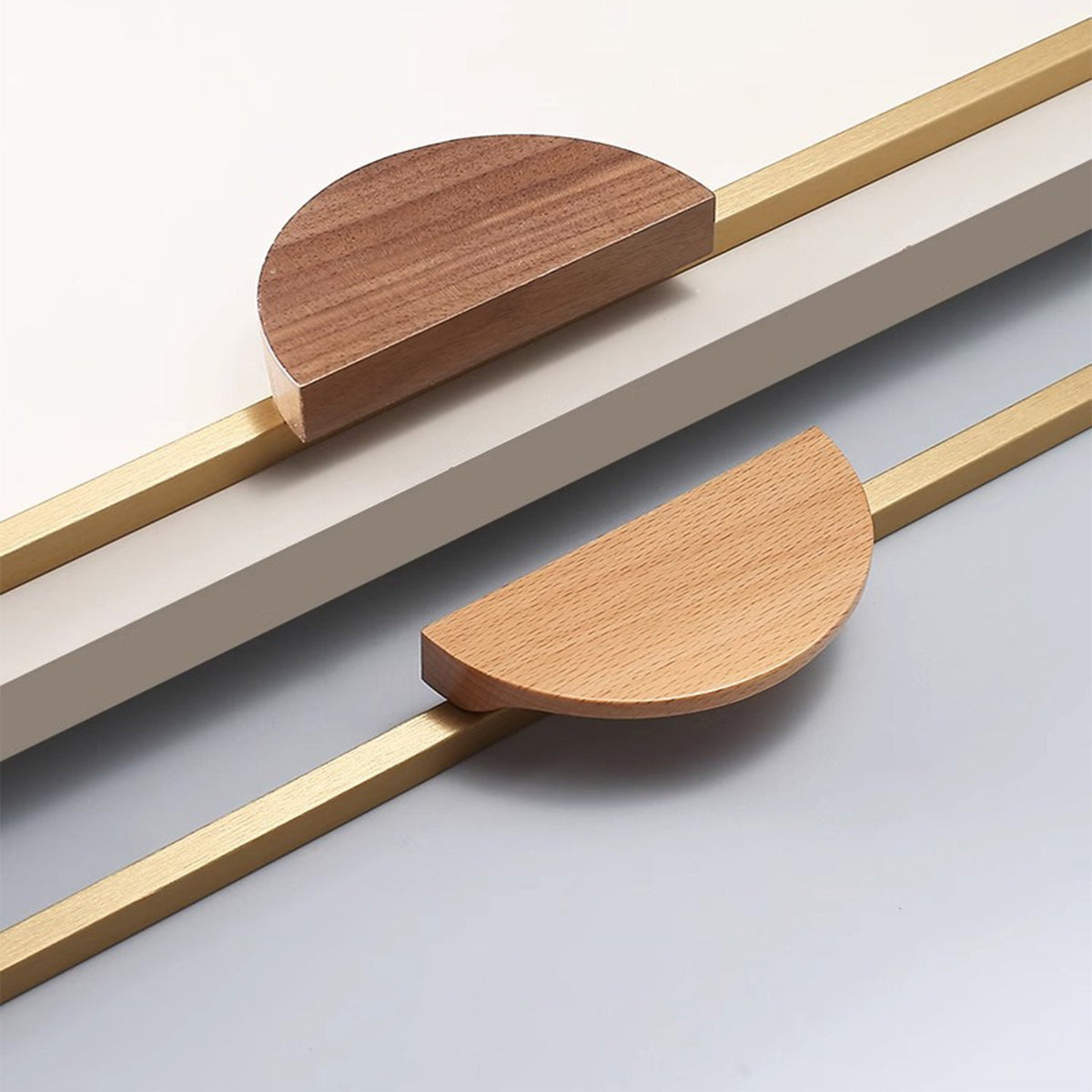 Semicircle Wooden Wardrobe Cabinet Pull Handles