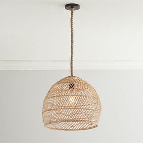 Handmade Hemp Rope Hanging Ceiling Lights Rattan Kitchen Pendant Light -Lampsmodern